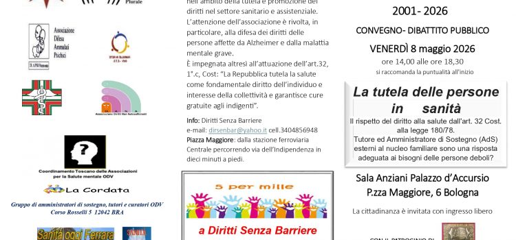 DIRITTI SENZA BARRIERE – Bologna 8 maggio 2026 DIRITTI SENZA BARRIERE – Bologna 8 maggio 2026