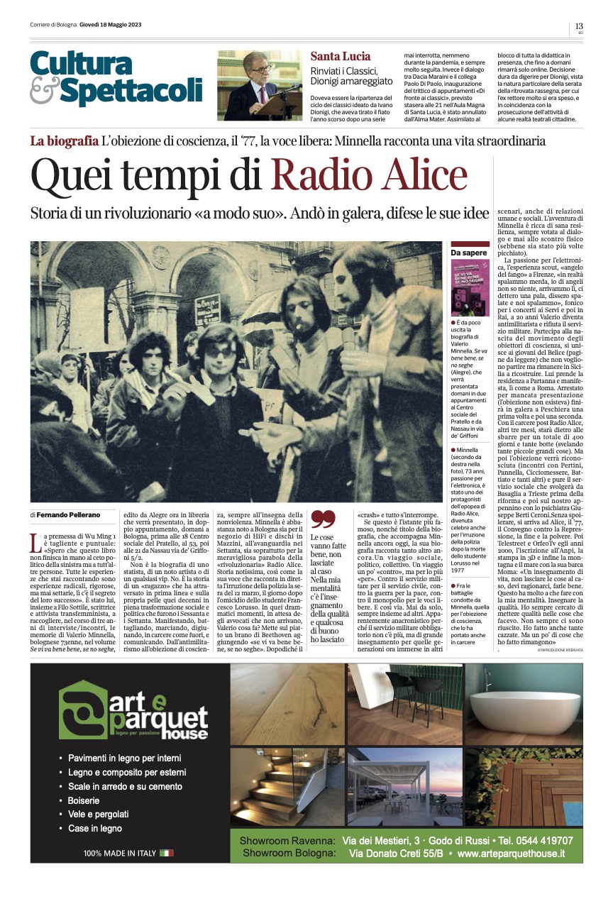 Corriere Bologna 23 maggio 2023 (Fernando Pellerano)